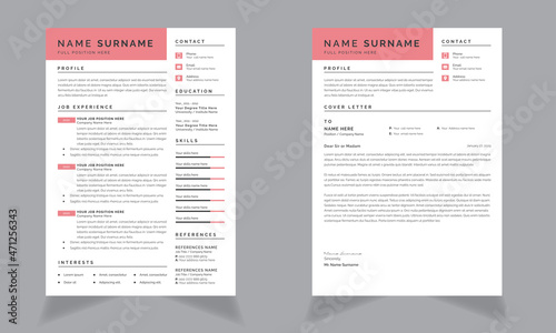 Creative Resume Layout with Professional CV design template page