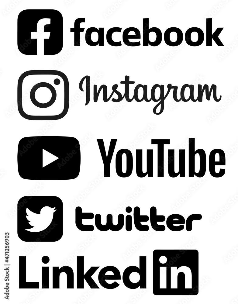 facebook logo vector. facebook sign. youtube download. instagram logo