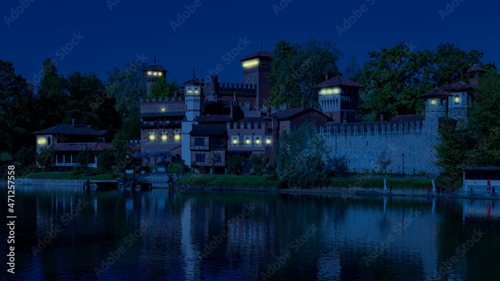 valentino castle in the night