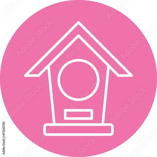 Bird house Line Circle Vector Icon Design