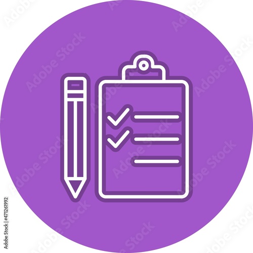 Task Line Circle Vector Icon Design