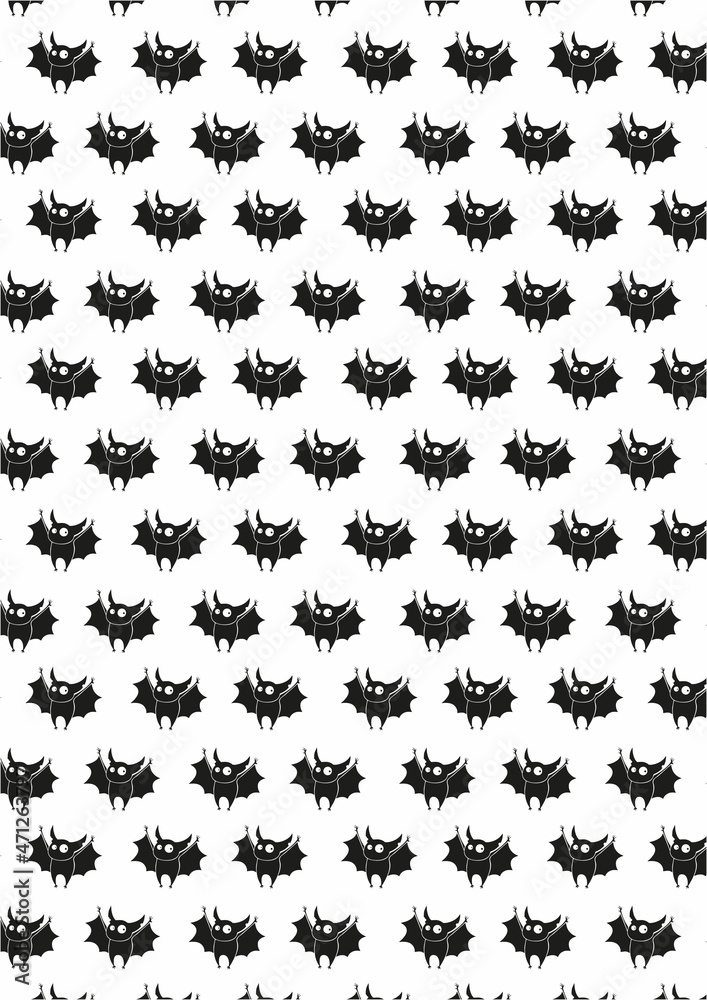 bats with happy face, repetition and halloween background