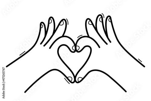 Two hand showing heart sign vector illustration isolated on white.
