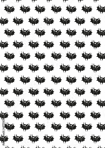 bats with happy face  repetition and halloween background