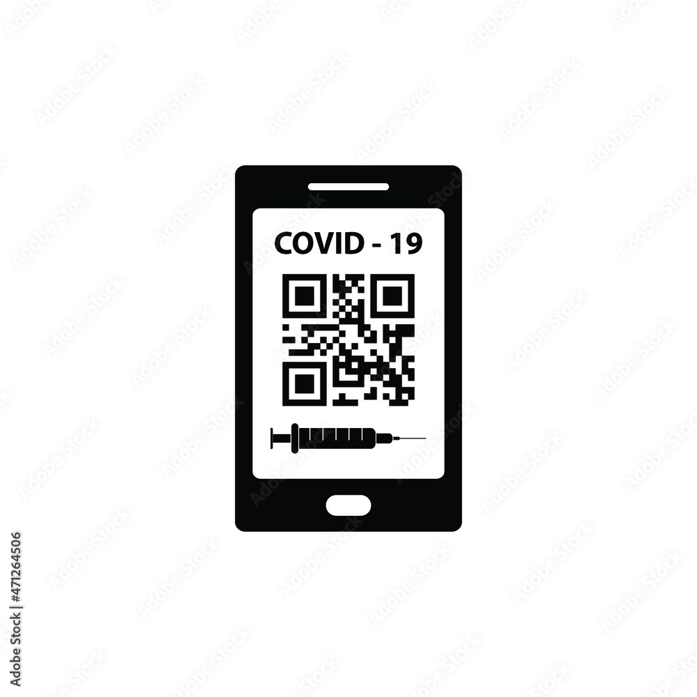 corona virus vaccination passport. smartphone app vaccin certificate covid 19 icon vector corona virus vaccination passport. smartphone app vaccin certificate covid 19 icon vector