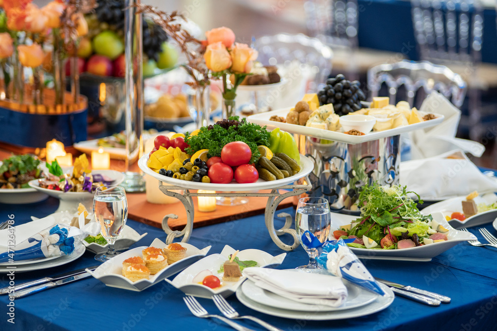 Festive concept. Beautifully decorated holiday table. Festive concept. Beautifully decorated holiday table.