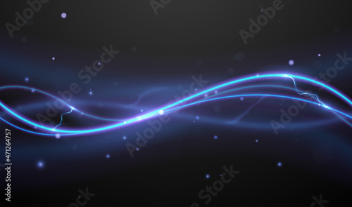 Abstract blue light electric lines background