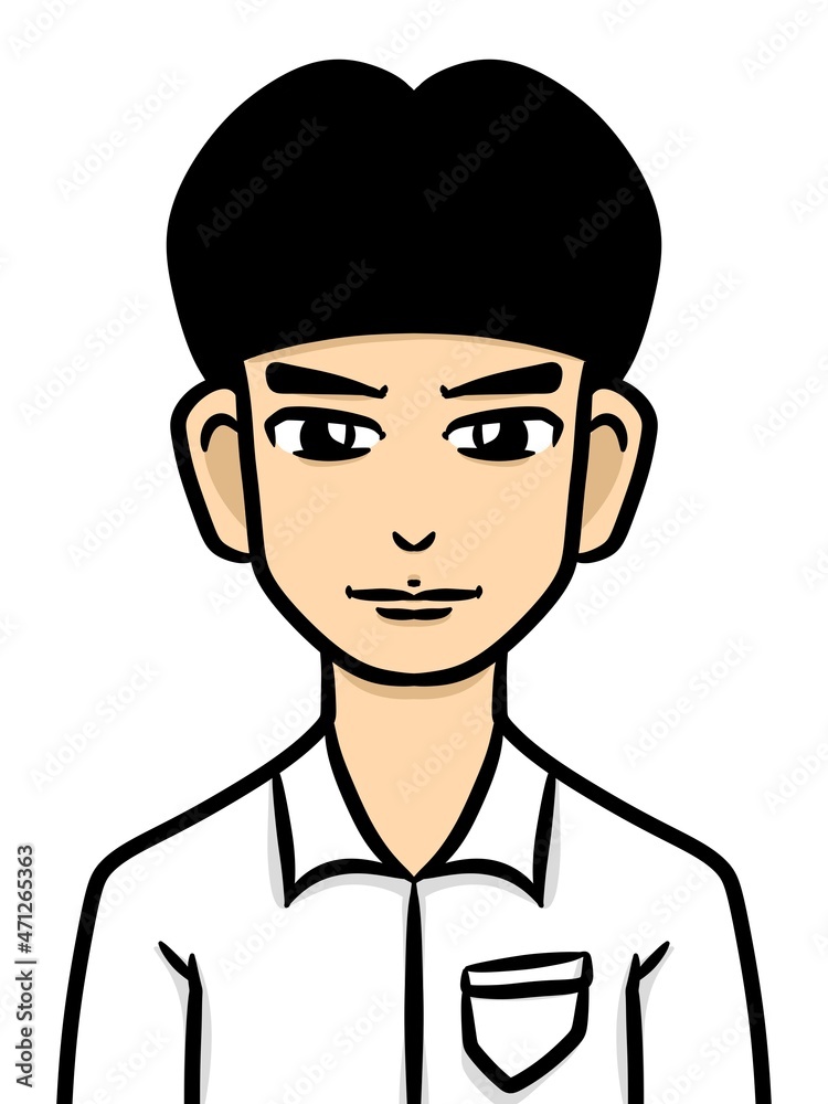 cute man cartoon on white background