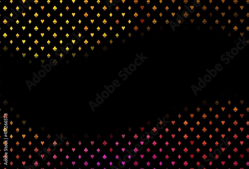 Dark black vector pattern with symbol of cards.