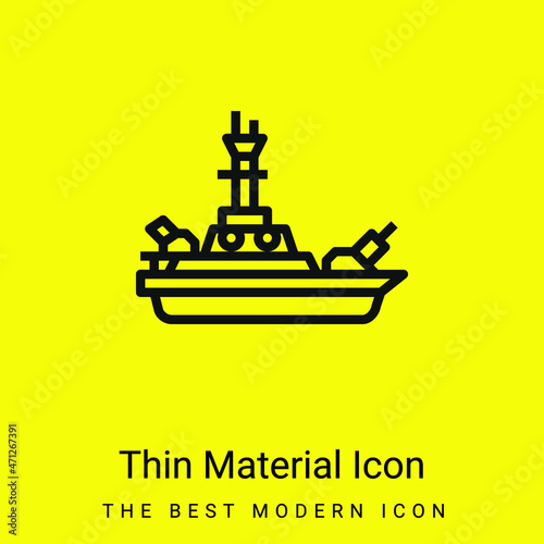 Battleship minimal bright yellow material icon