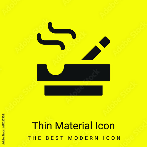 Ashtray minimal bright yellow material icon