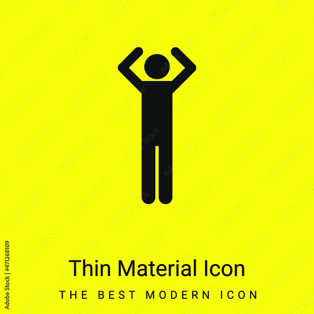 Basic Figure With Arms Up minimal bright yellow material icon Basic Figure With Arms Up minimal bright yellow material icon