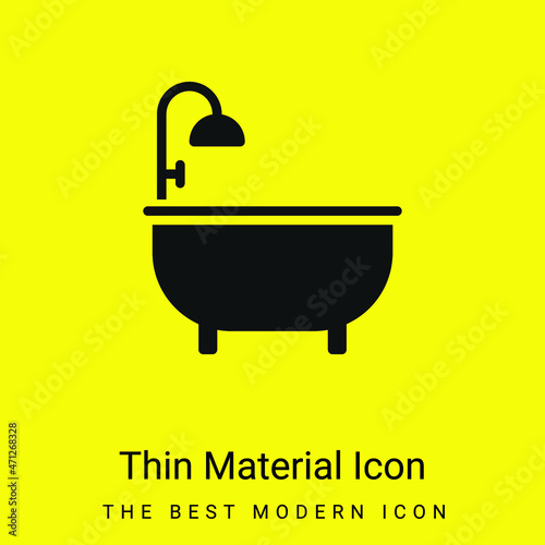 Bathtub minimal bright yellow material icon