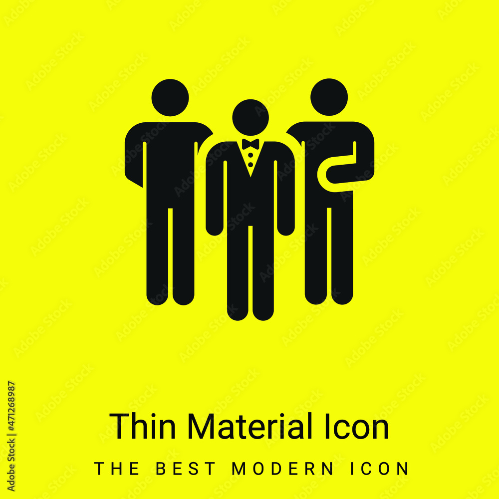Bodyguard minimal bright yellow material icon