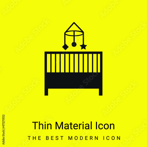 Baby Crib Bedroom Furniture minimal bright yellow material icon