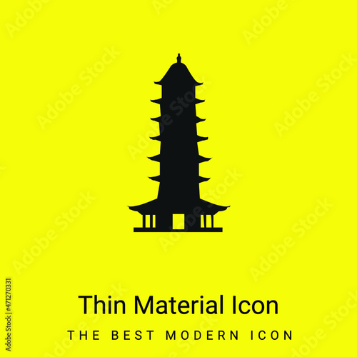 Auspicious Light Pagoda minimal bright yellow material icon photo