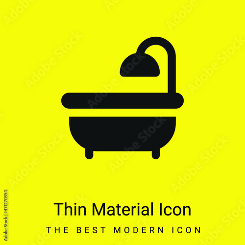 Bathtub minimal bright yellow material icon