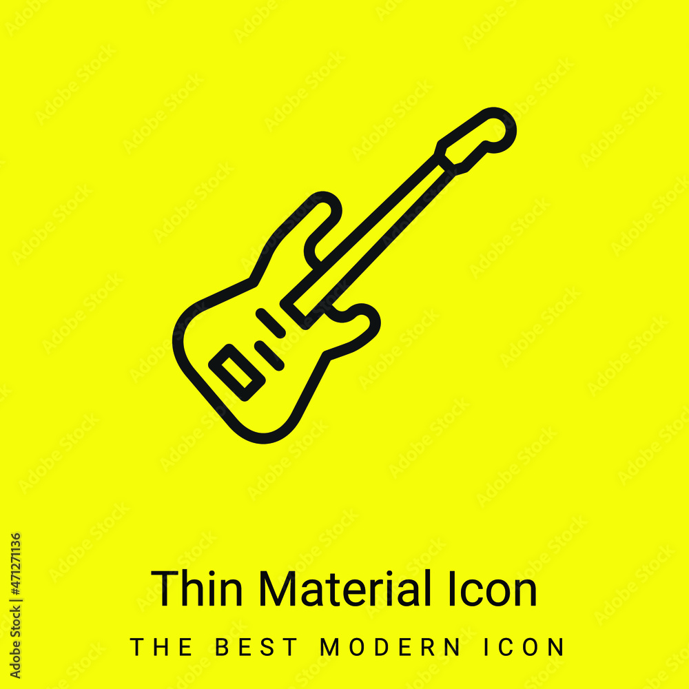 Fototapeta premium Bass minimal bright yellow material icon