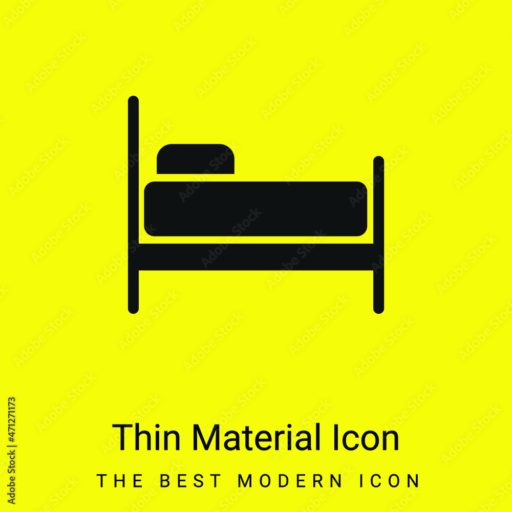 Bed minimal bright yellow material icon