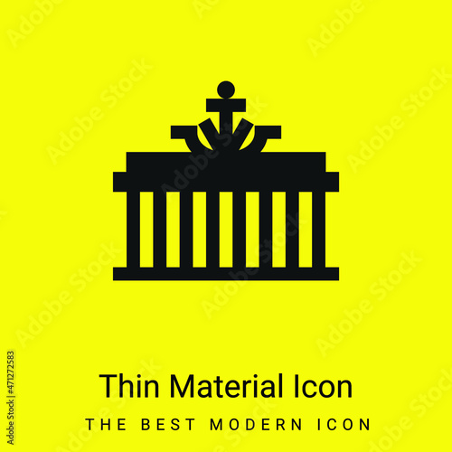 Brandenburg Gate minimal bright yellow material icon