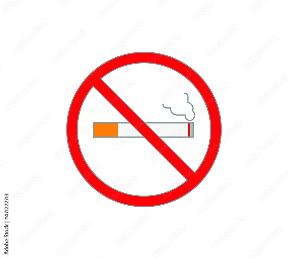 No smoking logo. Forbidden sign icon. Flat design style. Vector Illustration No smoking logo. Forbidden sign icon. Flat design style. Vector Illustration