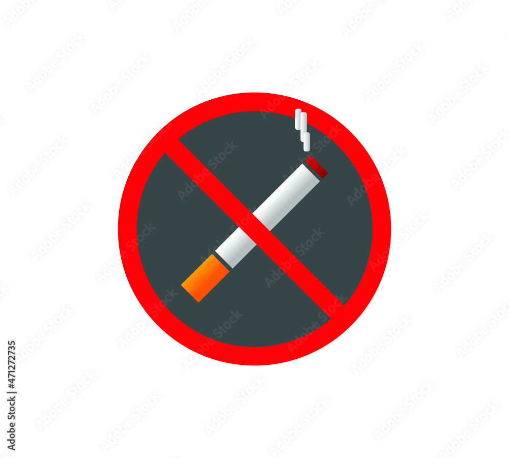 No smoking logo. Forbidden sign icon. Flat design style. Vector Illustration No smoking logo. Forbidden sign icon. Flat design style. Vector Illustration
