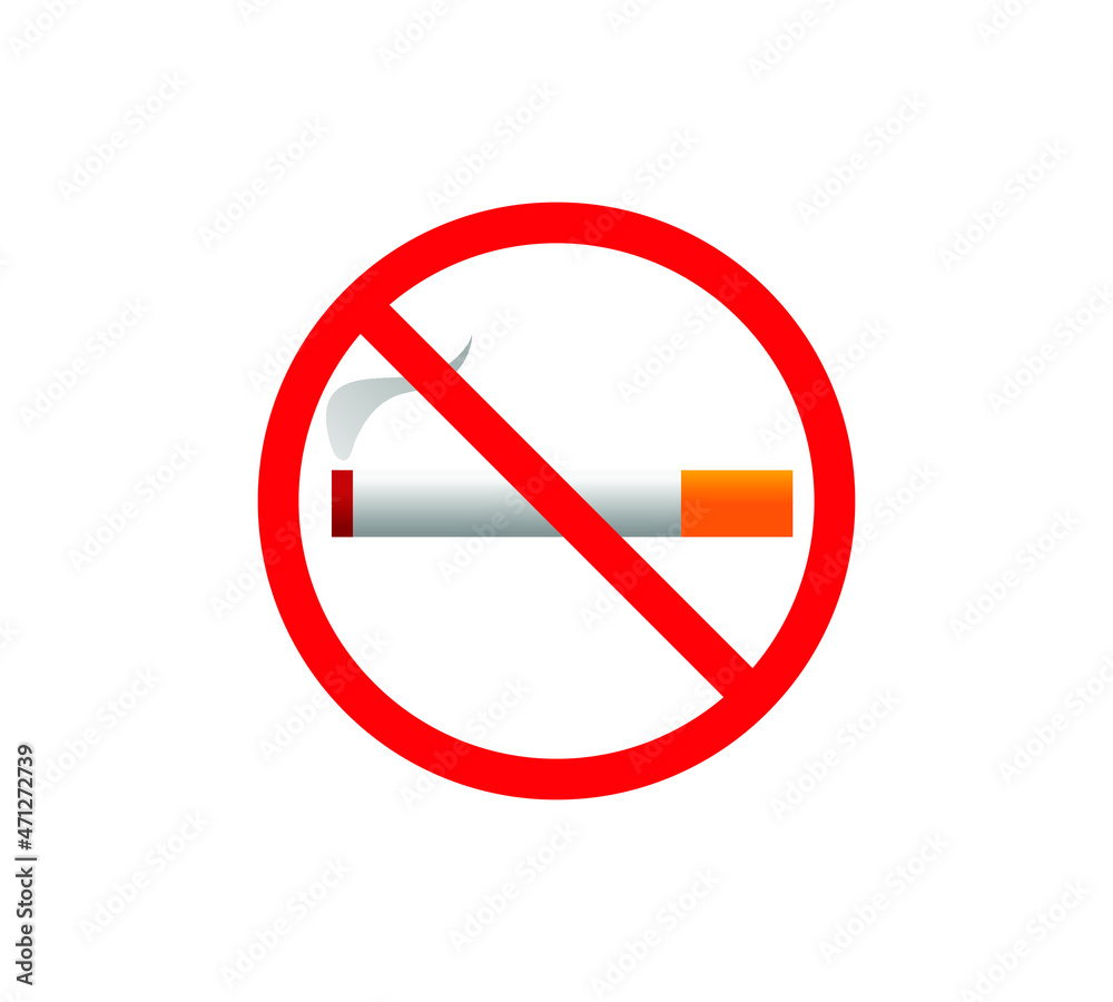 No smoking logo. Forbidden sign icon. Flat design style. Vector Illustration No smoking logo. Forbidden sign icon. Flat design style. Vector Illustration