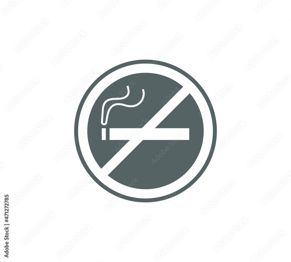 No smoking logo. Forbidden sign icon. Flat design style. Vector Illustration No smoking logo. Forbidden sign icon. Flat design style. Vector Illustration