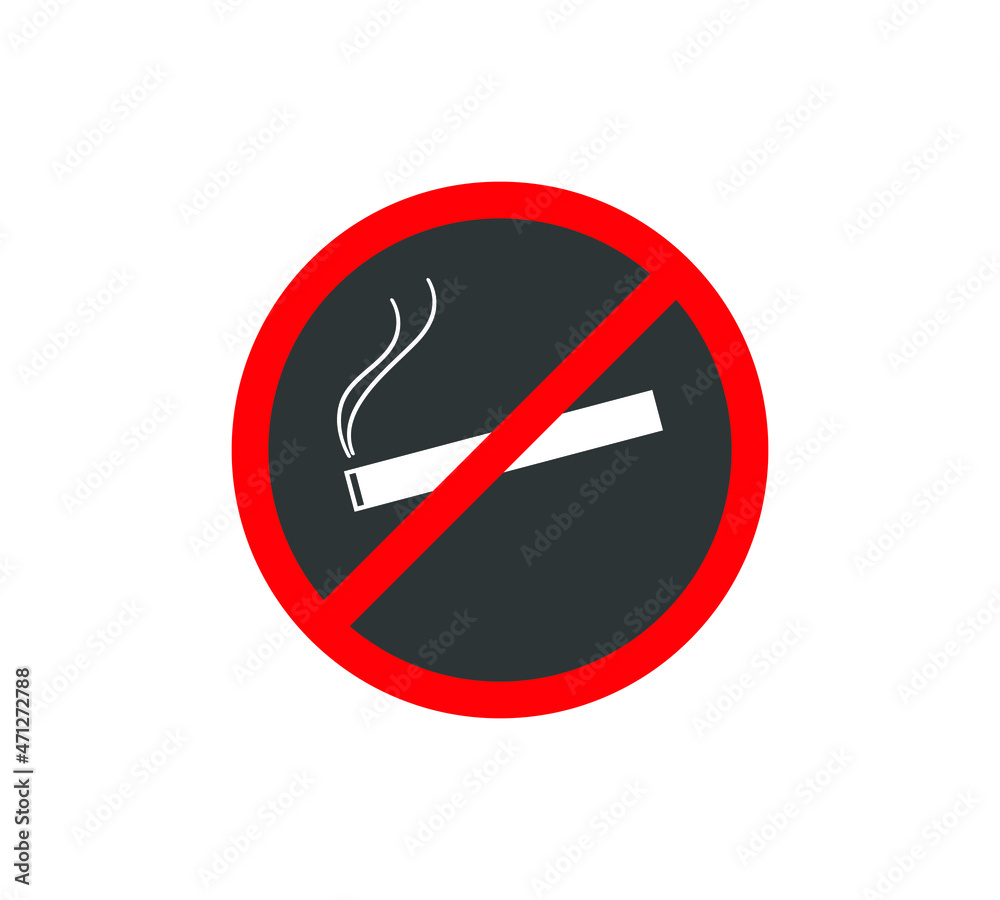 No smoking logo. Forbidden sign icon. Flat design style. Vector Illustration No smoking logo. Forbidden sign icon. Flat design style. Vector Illustration