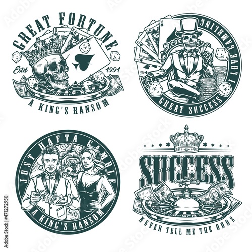 Casino monochrome logos