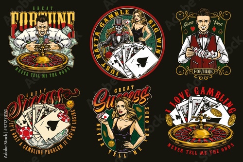 Gambling vintage logos