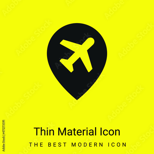 Airport minimal bright yellow material icon