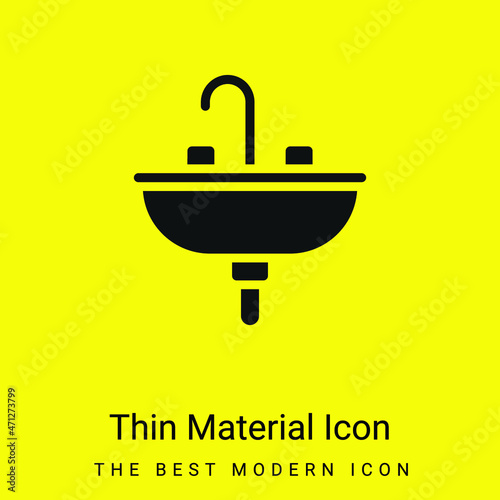 Basin minimal bright yellow material icon