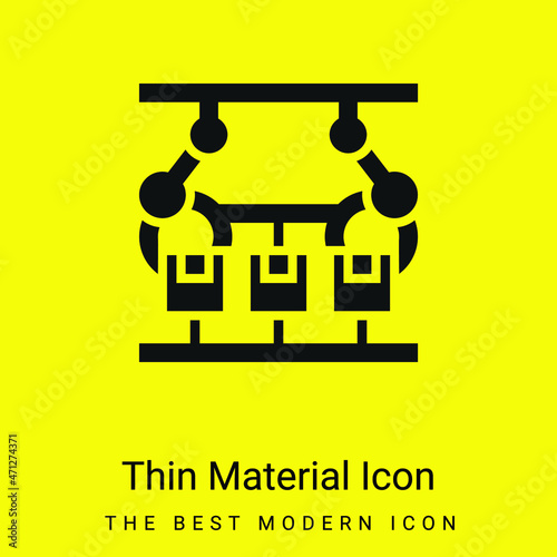 Assembling minimal bright yellow material icon