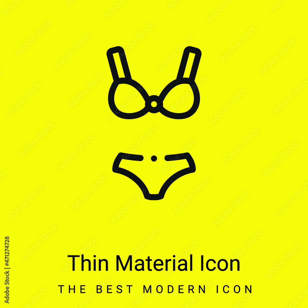 Bikini minimal bright yellow material icon Bikini minimal bright yellow material icon
