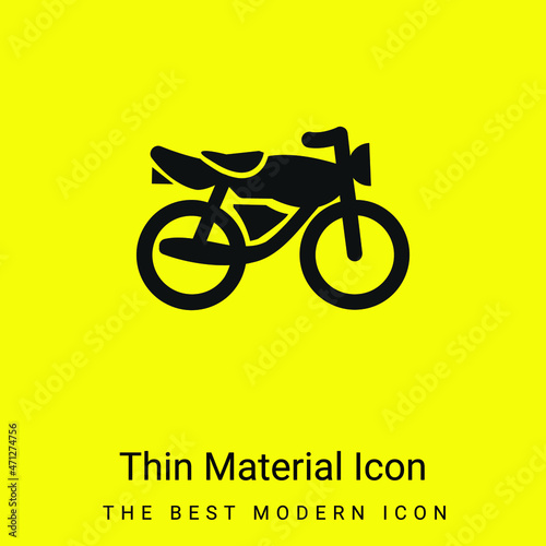 Black Motorbike minimal bright yellow material icon