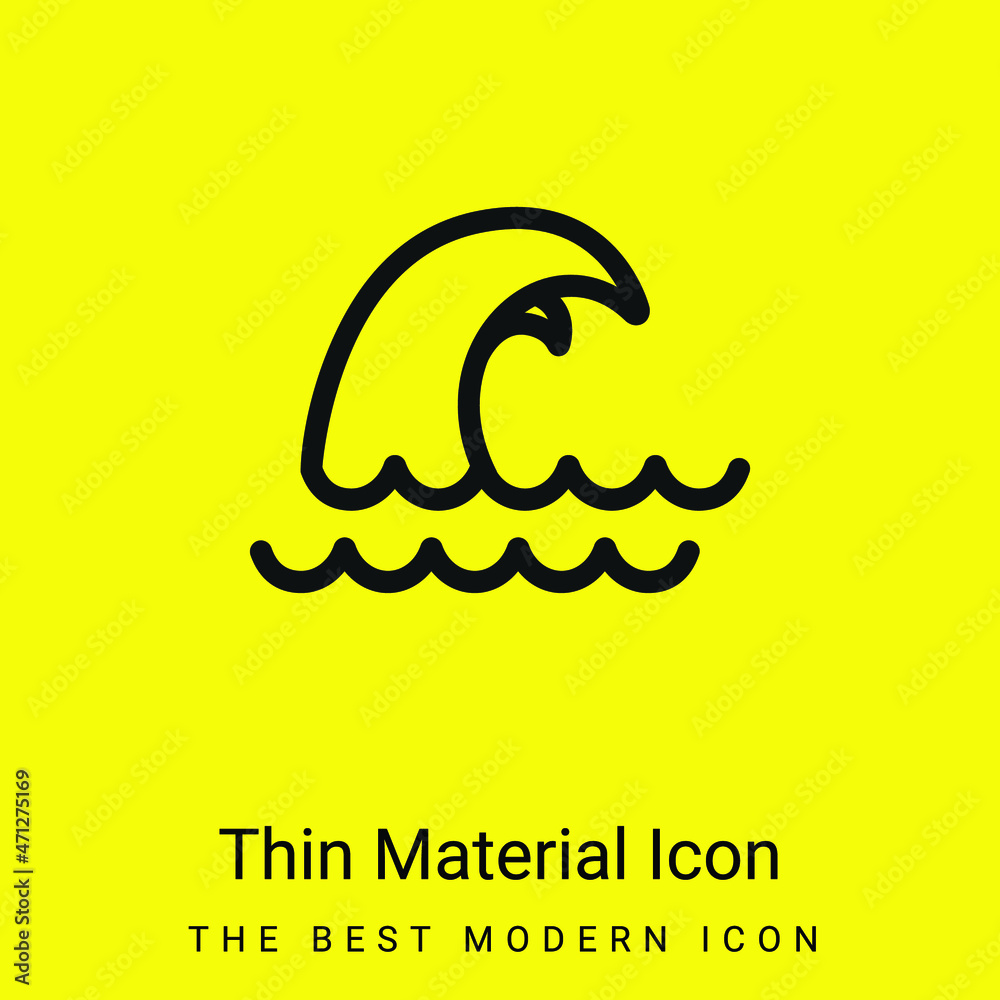 Big Wave minimal bright yellow material icon