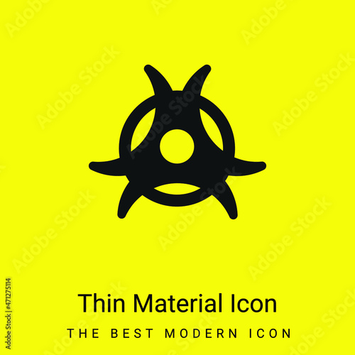 Biohazard minimal bright yellow material icon