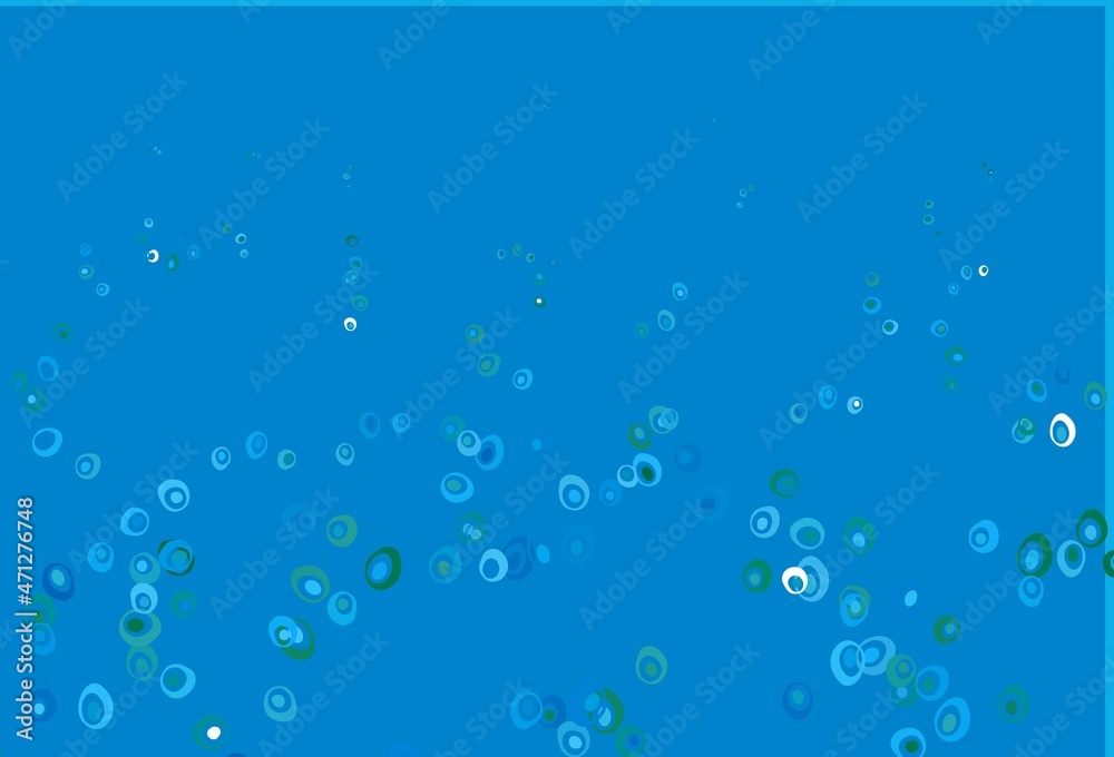 Light Blue, Green vector pattern with spheres.