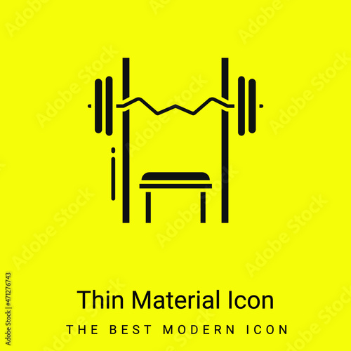 Bench Press minimal bright yellow material icon