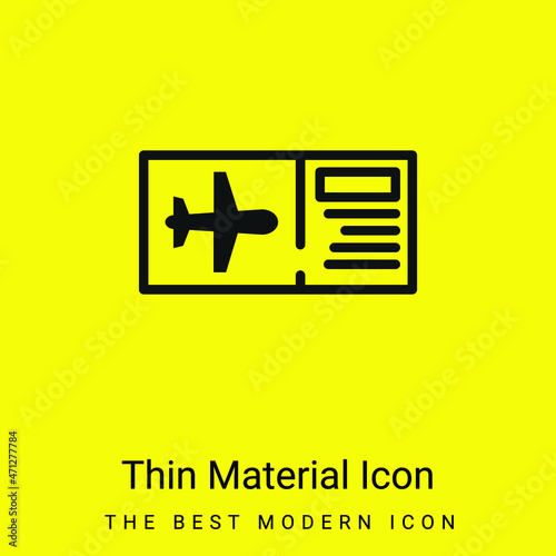 Airplane Ticket minimal bright yellow material icon