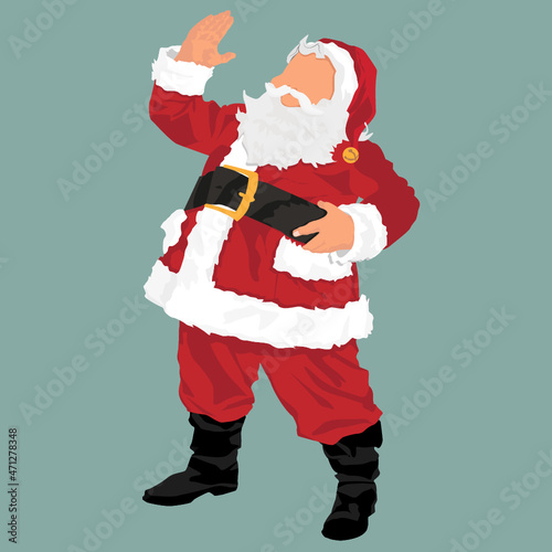 concept illustration of nice Santa claus welcomes