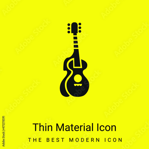 Acoustic Guitar With Silhouette minimal bright yellow material icon