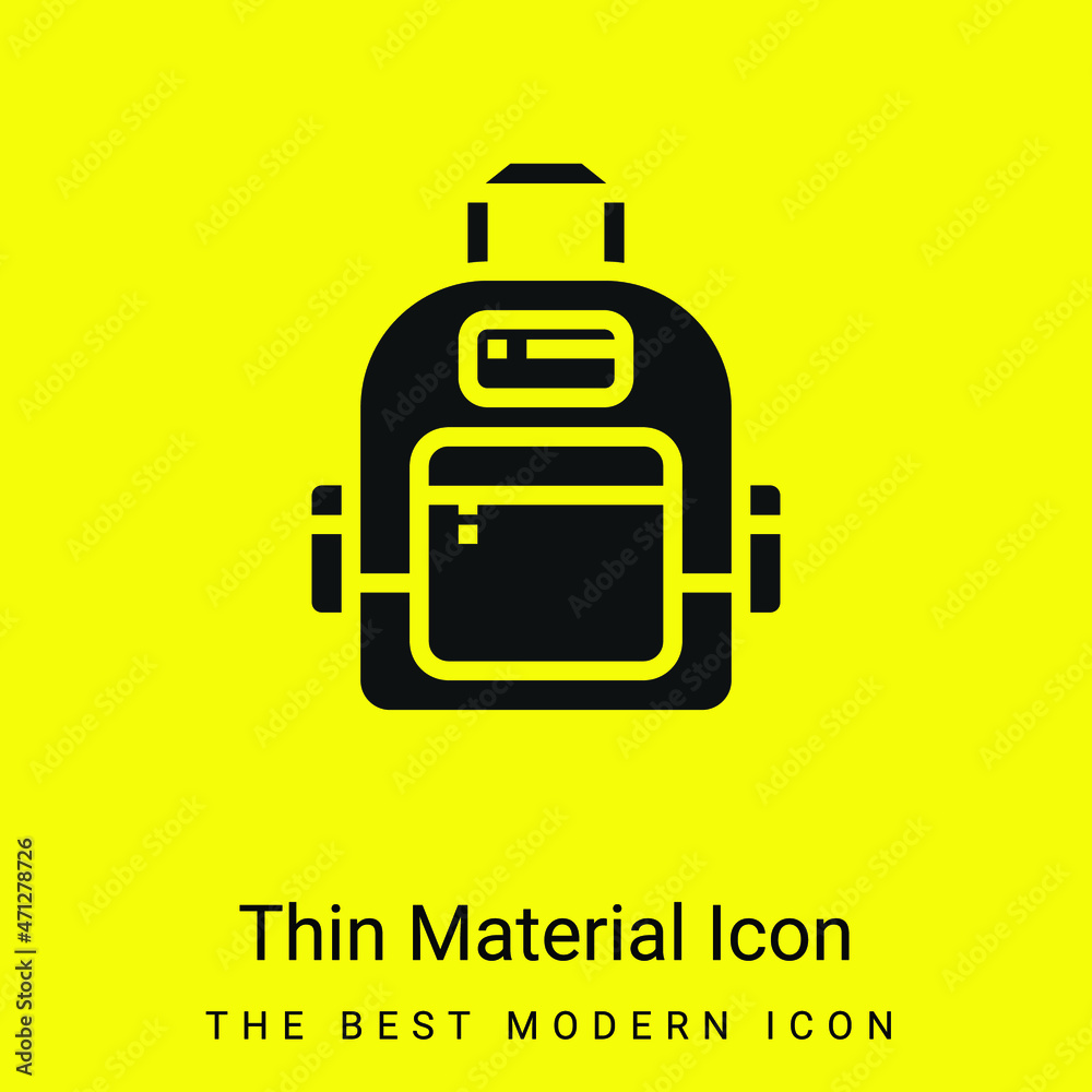 Obraz premium Backpack minimal bright yellow material icon