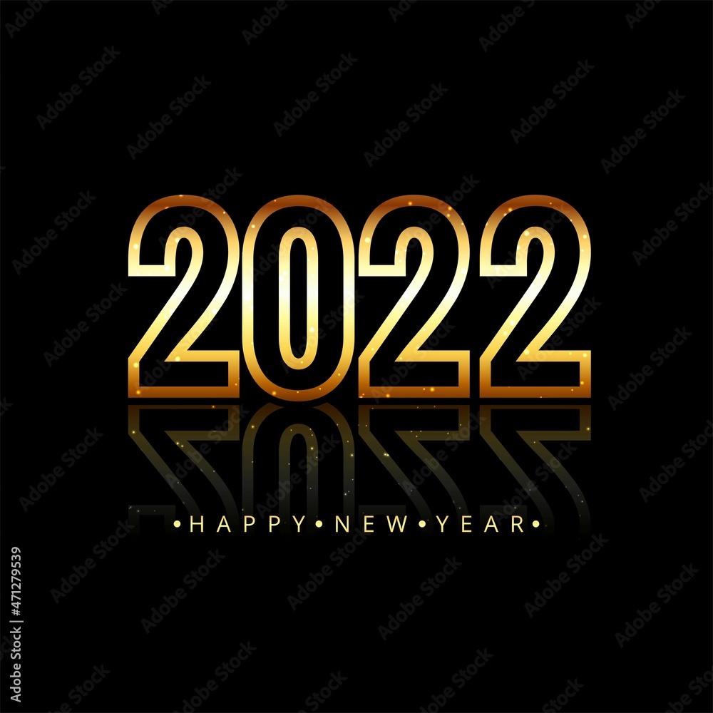 .Glowing 2022 new year text colorful card background