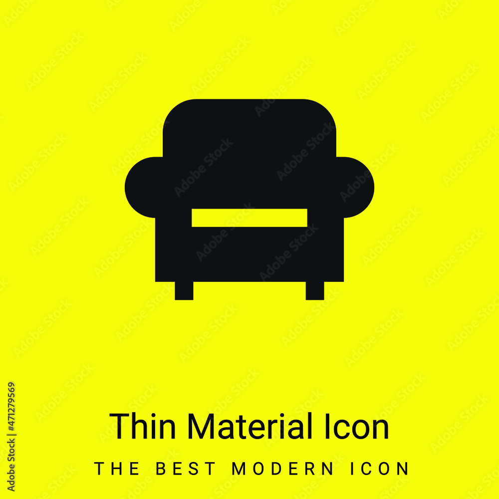 Armchair minimal bright yellow material icon Armchair minimal bright yellow material icon