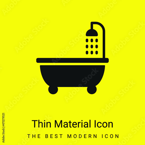 Bathtub minimal bright yellow material icon