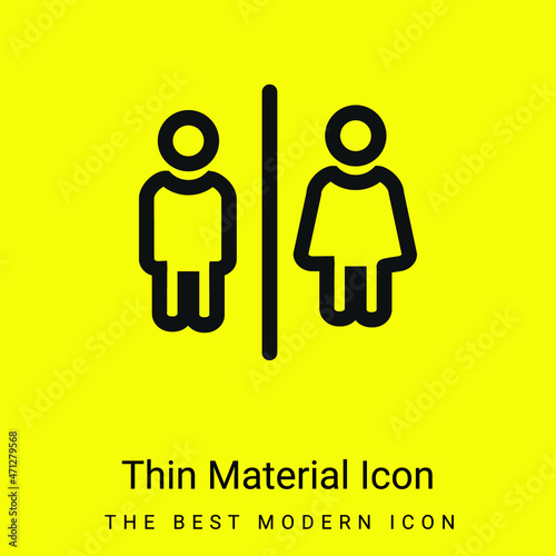 Bathrooms For Men And Women Outlines Sign minimal bright yellow material icon