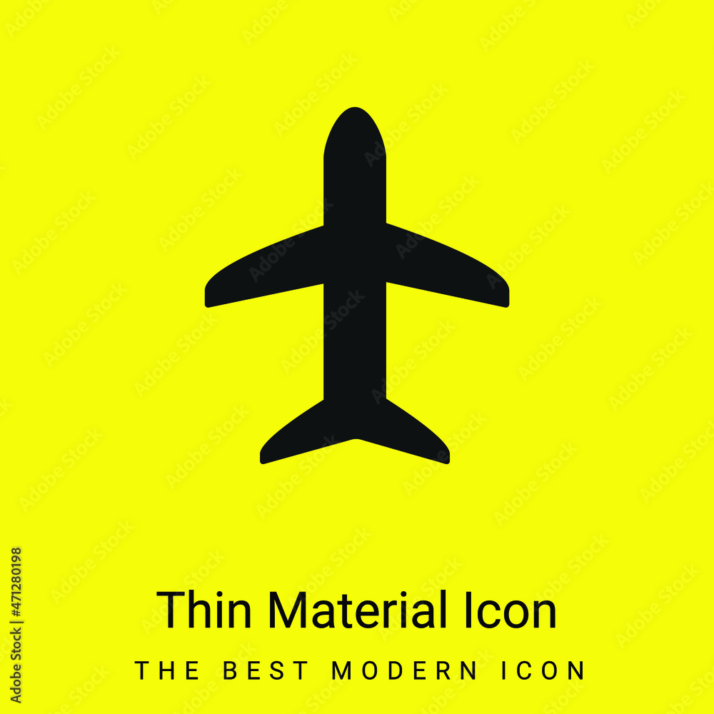 Airplane Black Shape minimal bright yellow material icon Airplane Black Shape minimal bright yellow material icon