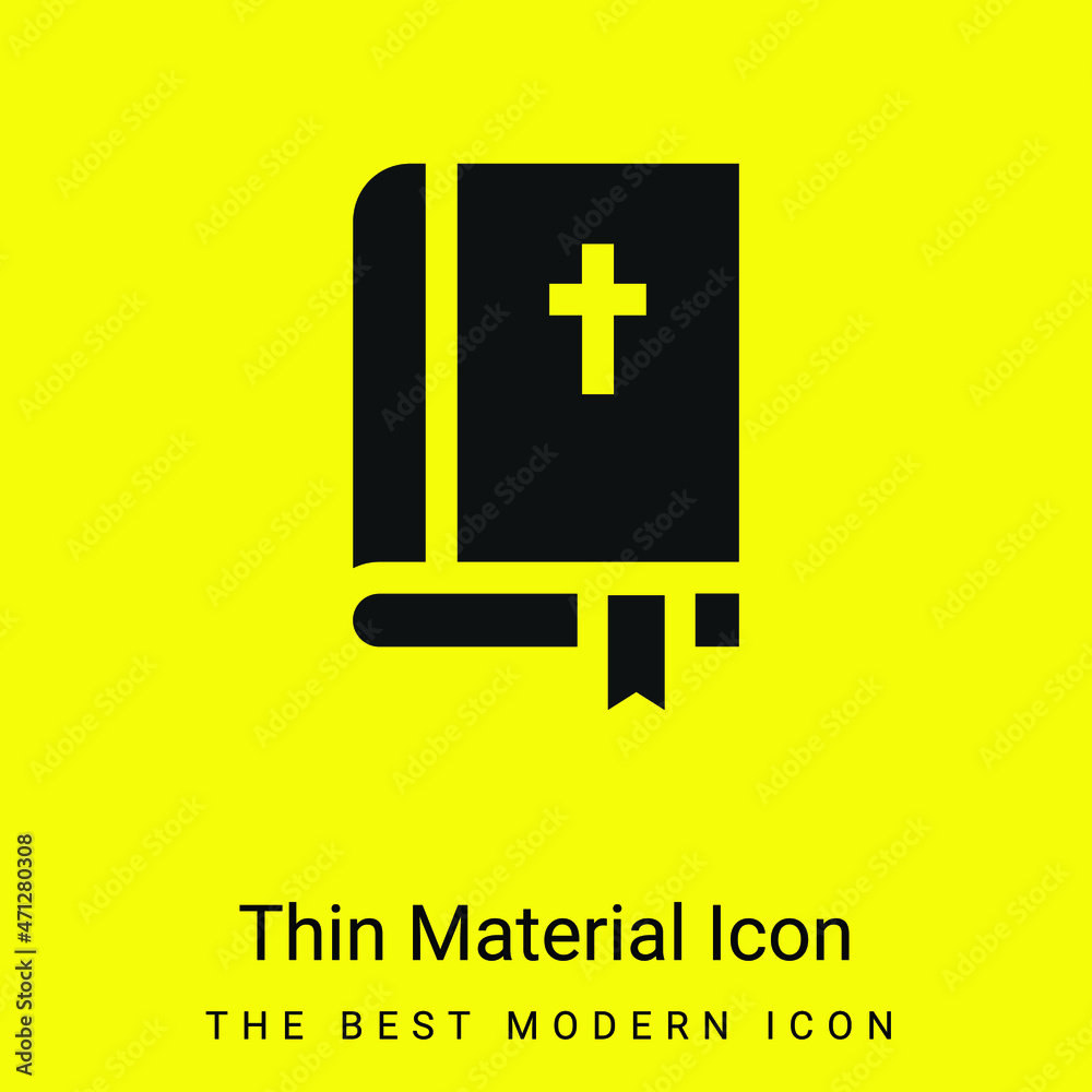 Fototapeta premium Bible minimal bright yellow material icon